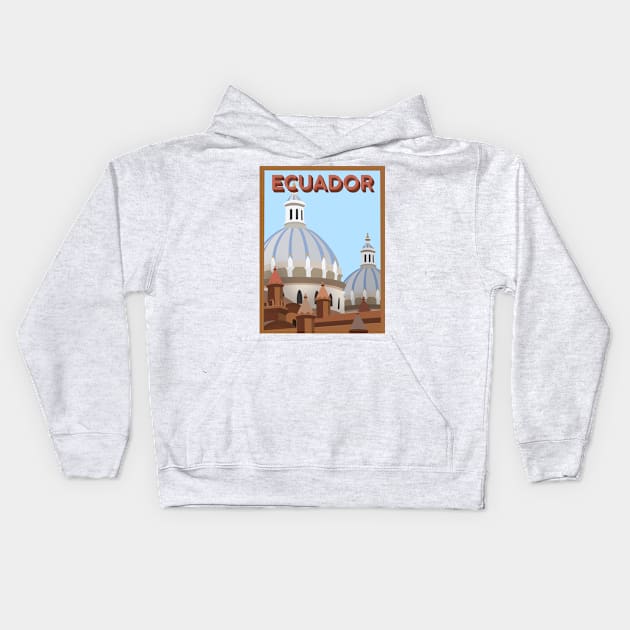 Cuenca Ecuador Travel Poster Kids Hoodie by Rosemogo